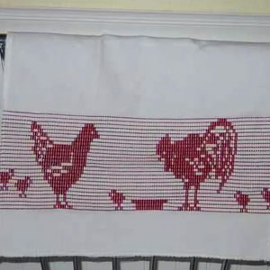 Vintage Chicken Huck Towel Embroidery Pattern: 1930s Barnyard Design (Digital Download)