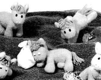 Vintage Pony Softie Pattern, Toy Pony Digital Sewing Pattern