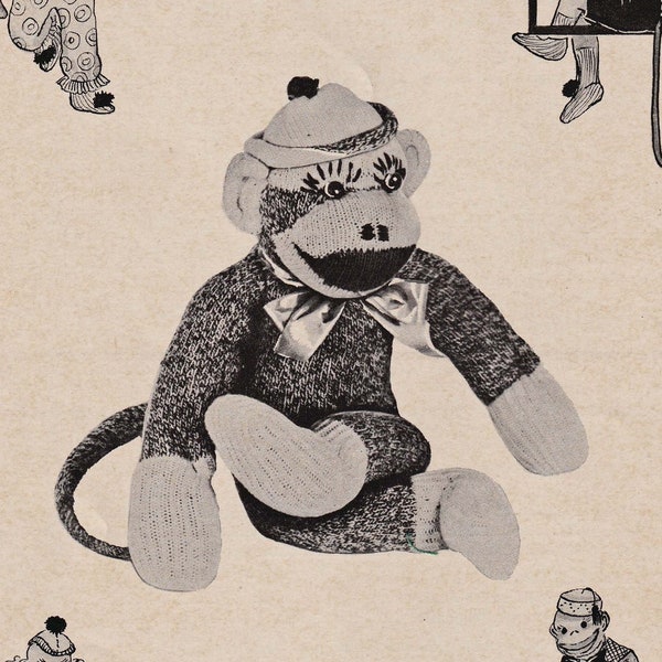 1955 Original Sock Monkey Tutorial, Digital Craft Booklet