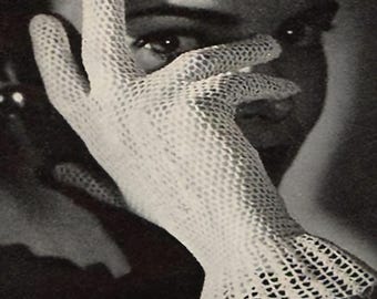 1944 Mesh Crochet Gloves Pattern, Digital Crochet Pattern
