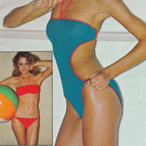 70s Crochet Bikini and One Piece Patterns, Digital Crochet Pattern