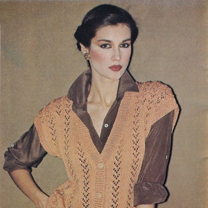 1970s Knit Sweater Vest Pattern, Digital Knitting Pattern