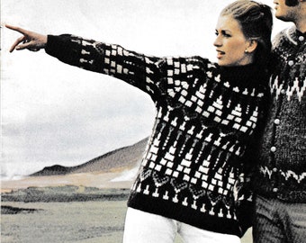 Vintage Icelandic Lopi Sweater Knitting Pattern: Erica (Digital Pattern)