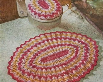 1970s Crochet Bathroom Set Pattern: Ripple Design (Digital Pattern)