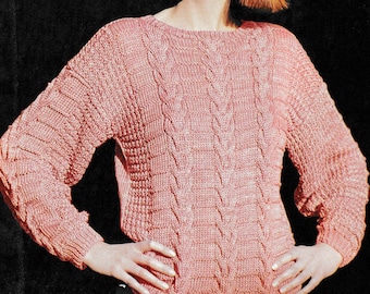 Textured Sweater Knitting Pattern, Digital Knitting Pattern