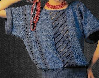 Lace Sweater Knitting Pattern: Vintage Style Top (Digital Pattern)