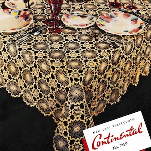 Vintage 1938 Continental Tablecloth Crochet Pattern (Digital Pattern)