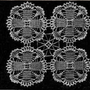 1941 Square Dance Crocheted Medallion Pattern for Tablecloths, Digital Crochet Pattern