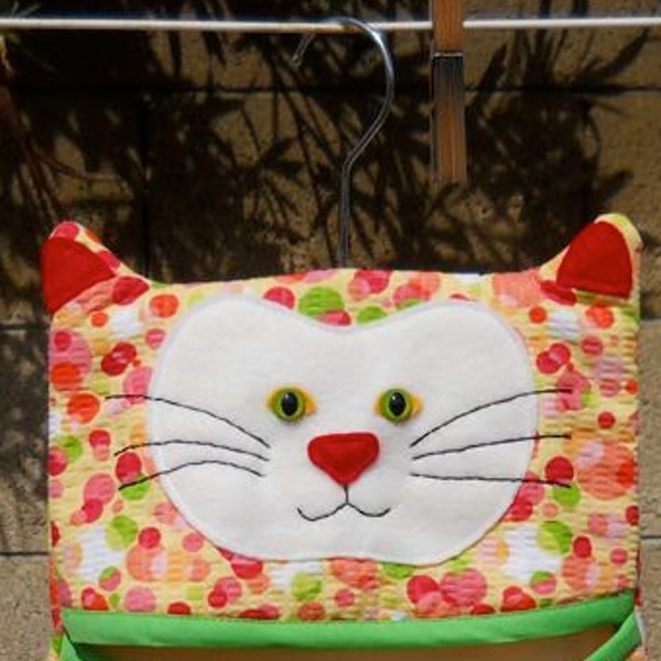 Patron PDF de sac de support de pince à linge de chat de lessive