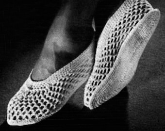 1948 Vintage Crochet Slippers Pattern (Digital Download)