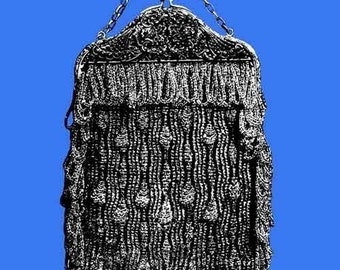 Vintage Beaded Knit Purse Pattern - The Mandalay, Digital Knitting Pattern