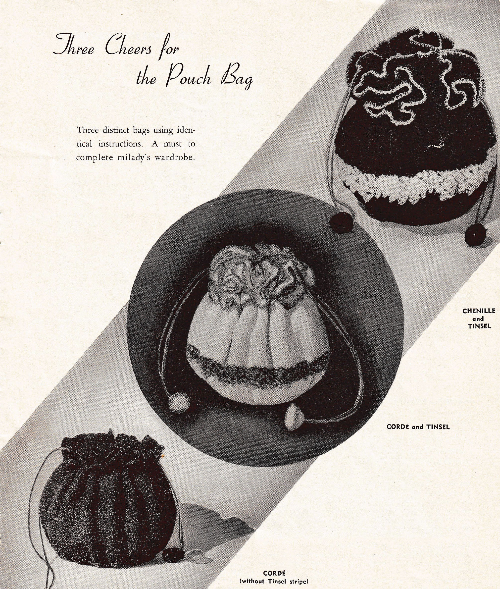 1940s Crochet Drawstring Bags Pattern Digital Crochet Pattern - Etsy