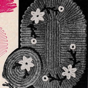 1941 Tufted Bath Set Pattern, Digital Rug Pattern