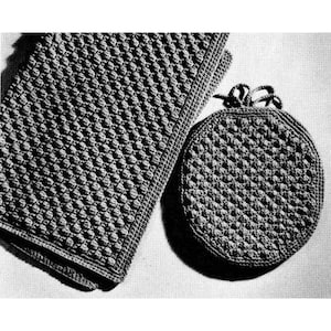 1960s Crochet Bath Mat & Seat Cover Pattern (Digital Download)
