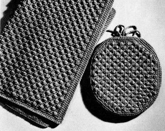 Patrón de alfombra de baño y funda de asiento de crochet de los años 60 (descarga digital)