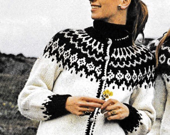 Vintage Icelandic Sweater Knitting Pattern: Lopi Yarn, Griselda (Digital Pattern)