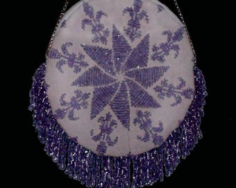 1901 Bead Crochet Purse Pattern: Fleur de Lis Design (PDF Pattern)