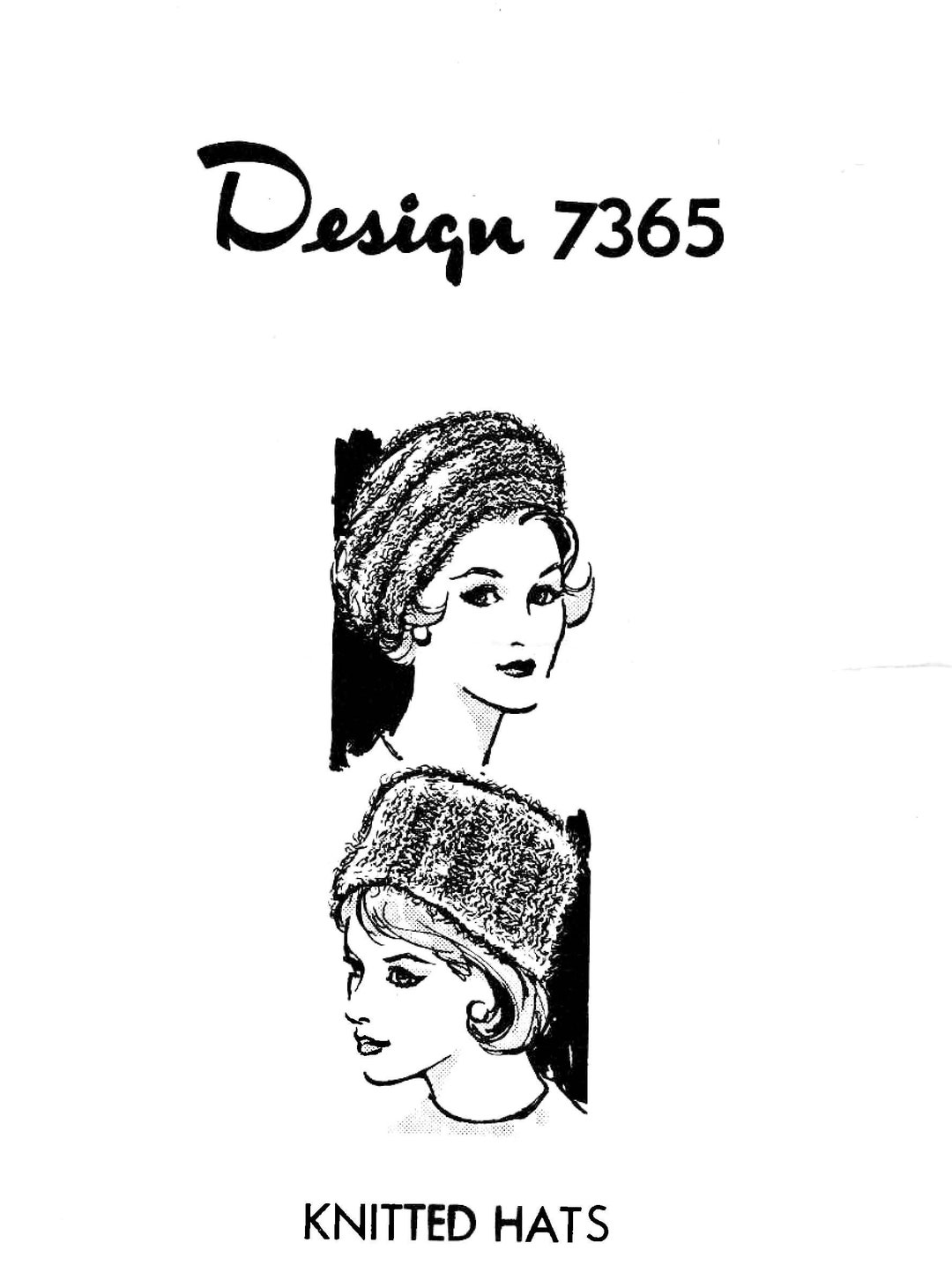 Torque Hatch Pattern 1960s Torque Hat Knitting Pattern: Chunky Fluffy Yarn (digital Pattern ...