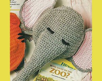 Elephant Pajama Bag or Pillow Crochet Pattern, Digital Crochet Pattern