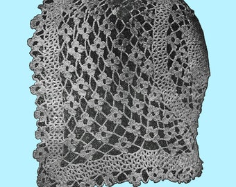 Crochet Baby Bonnet Pattern from 1920, Digital Crochet Pattern