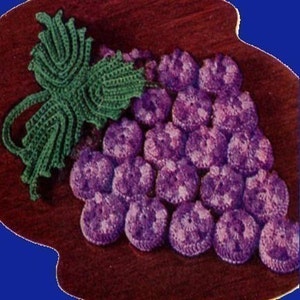 Iconic Grapes Bottle Cap Trivet Crochet Pattern, 70s Retro