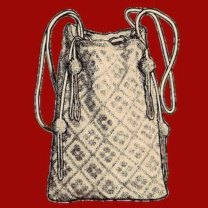 Bead Crochet Bag from 1924 in Gray and Steel, Digital Crochet Pattern