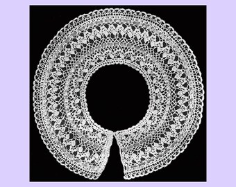 Patrón de cuello de crochet vintage de 1917 para niña (patrón digital)