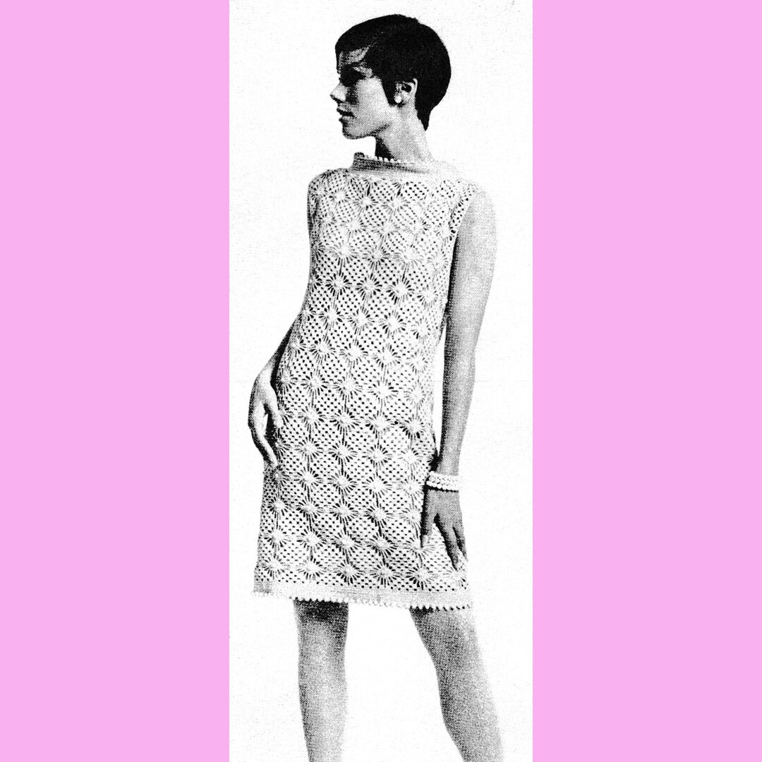 Pattern Sm 1970s Crochet Dress Pattern: SM-LG Sizes (digital Pattern) - Etsy