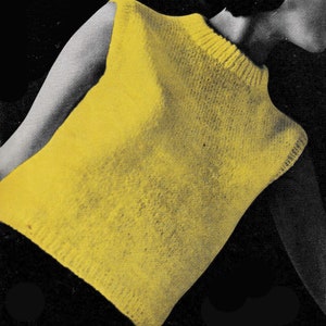 1965 Knit Shell Top Pattern 8813, Digital Knitting Pattern