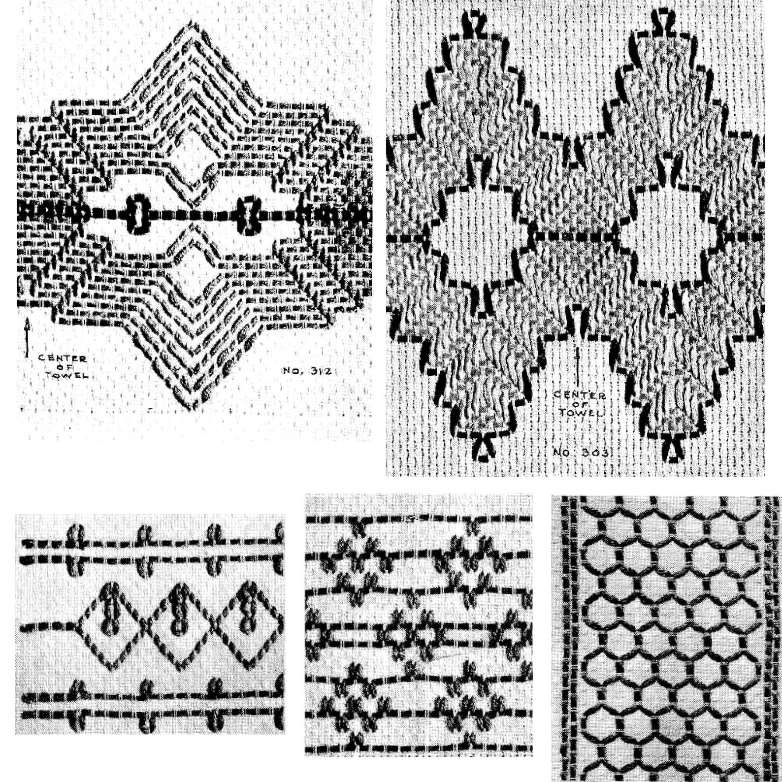 1936 Huck Towel Patterns First Series Vintage Huck Weaving Etsy