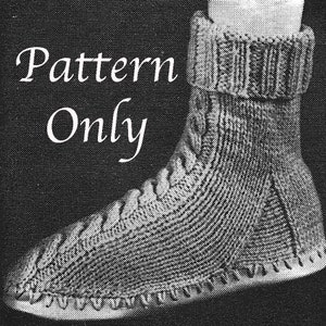 Mönster för stickning av herrloafersockor: Vintage stickade tofflor (digitalt mönster)