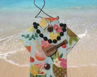 Aloha Shirt Ornament from Fabric, Digital Download Tutorial
