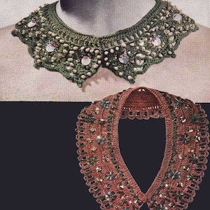 1949 Crocheted Jeweled Collars Pattern, Digital Crochet Pattern