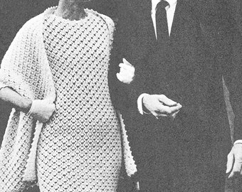 1960s Bridal Dress Knitting Pattern, Digital Knitting Pattern