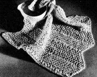 Easy 1960s Knitted Chevron Dishcloth, Digital Knitting Pattern