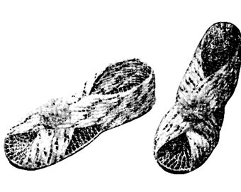 1941 Woven Crochet Slippers, Vintage Crochet Slipper Pattern