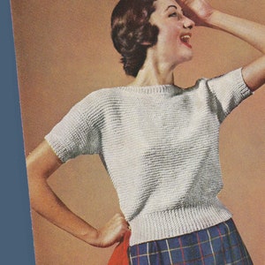 1953 Cotton Blouse Knitting Pattern: Vintage Style (Digital Pattern)