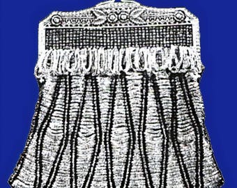 Beaded Knit Purse Pattern from 1927, The Single Diamond, Digital Knitting Pattern