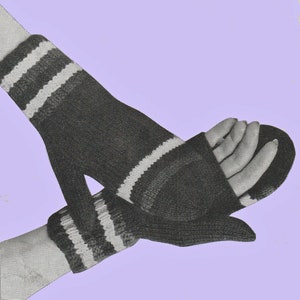 1952 Ladies Flip Top Mittens Pattern, Digital Knitting Pattern