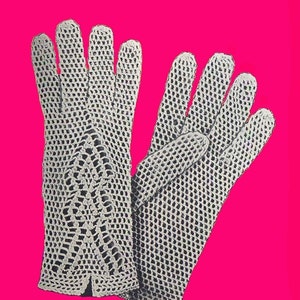 1950 Crochet Lace Gloves Pattern, Digital Crochet Pattern