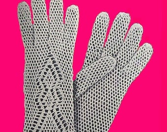 1950s Crochet Lace Gloves Pattern: Vintage Style (Digital Pattern)