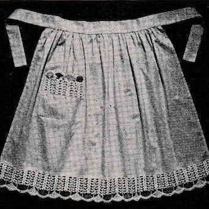 1941 Hostessen Schürze Muster: Vintage Häkelakzente (Digital Pattern)