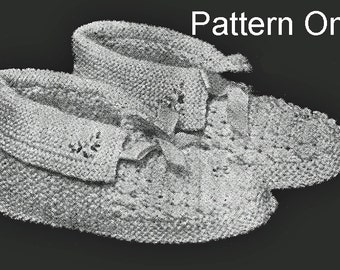 Baby Booties Knitting Pattern, Digital Knitting Pattern