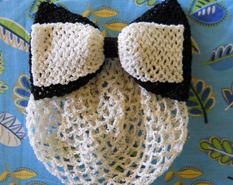 Crochet Bow Ponytail Snood Pattern, Vintage Crochet PDF Pattern