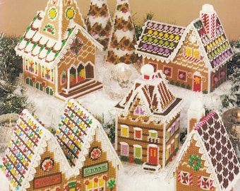 Plastic Canvas Gingerbread Village PDF Pattern