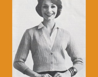 1950s Sweater Knitting Pattern: Removable Collar Jacket (Digital Pattern)