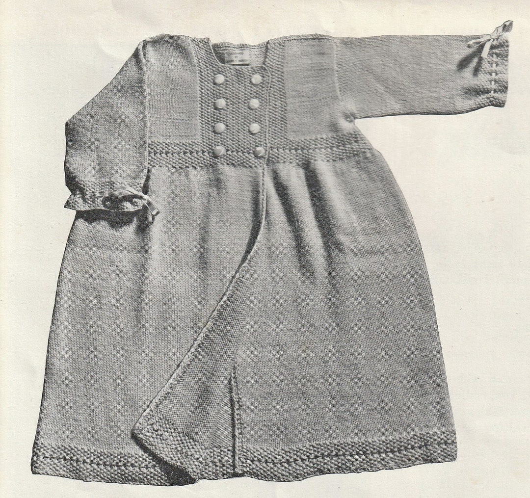1949 Baby Bathrobe or Dress Knitting Pattern Digital Knitting Etsy