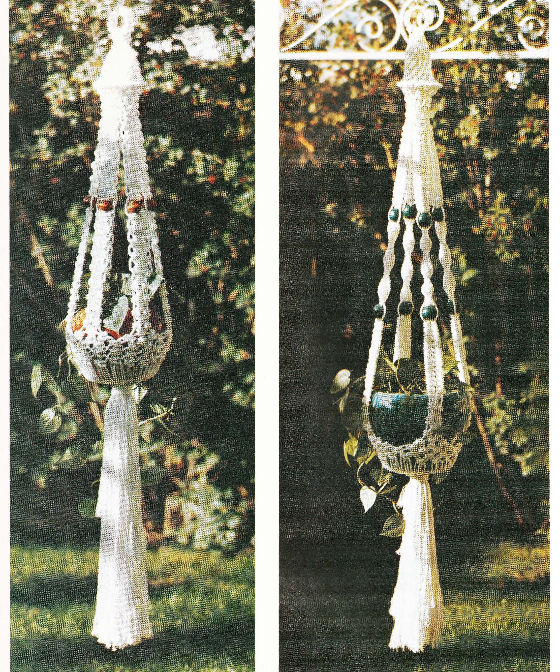 Livret vintage en macramé, portraits en macramé, par Vickie
