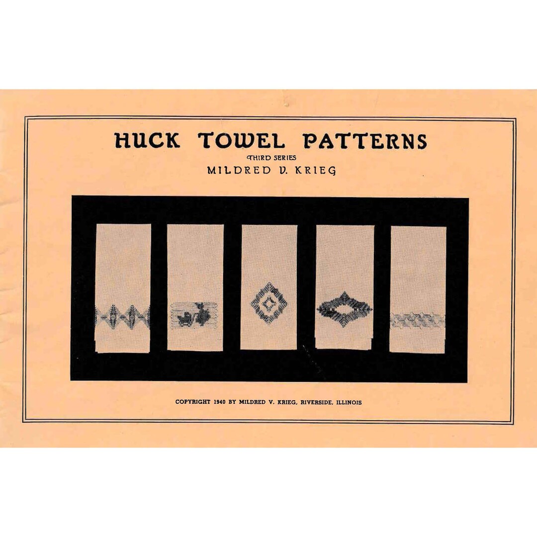 1937 Huck Towel Patterns Third Series, Vintage Huck Weaving Towel