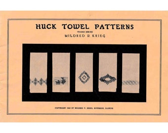 Patrones de toallas vintage de tejido Huck: Tercera serie de 1937 (patrón en PDF)